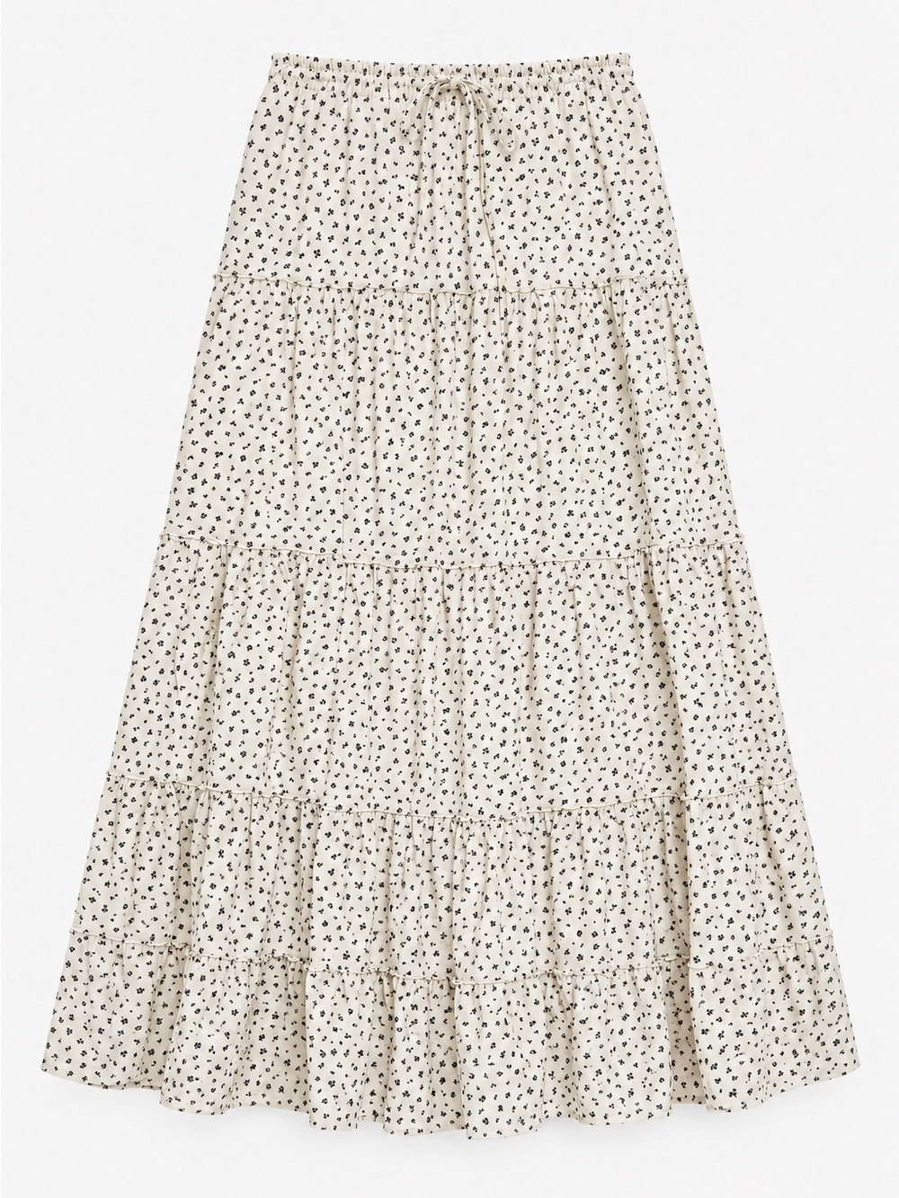 Brandy Melville Cream Maxi Skirt with Navy Floral